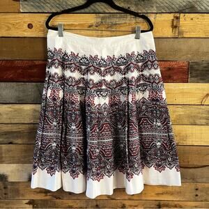 Talbots Red And Blue Skirt Size‎ 8